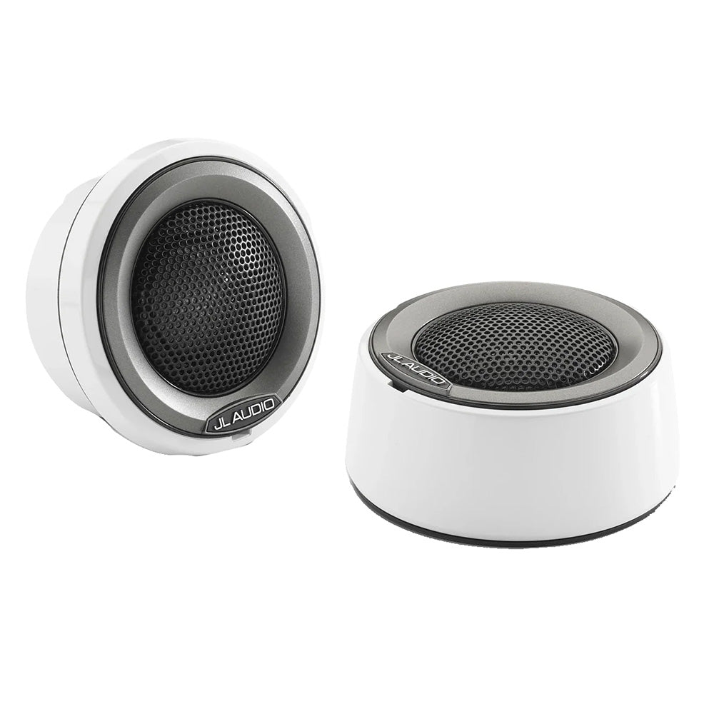 JL Audio M6-100CT-C/S-GwGm 1" Marine Component Tweeters with White Mounts & Gray Trim Rings, Pair (010-03500-00)