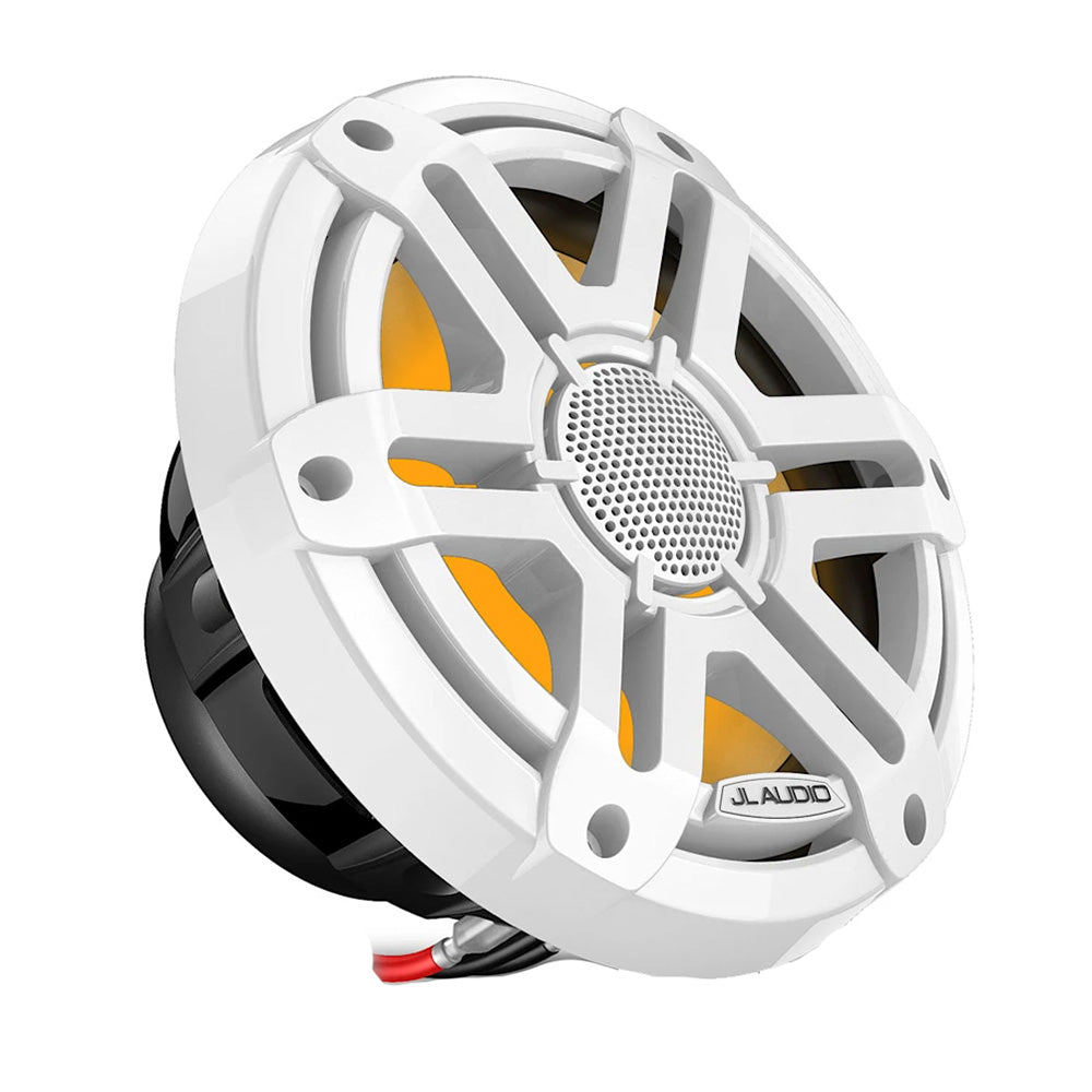 JL Audio M200 7.7" 60W RMS Marine Coaxial Speakers with RGB LED Lighting, White Sport Grilles, Pair (010-04757-00)