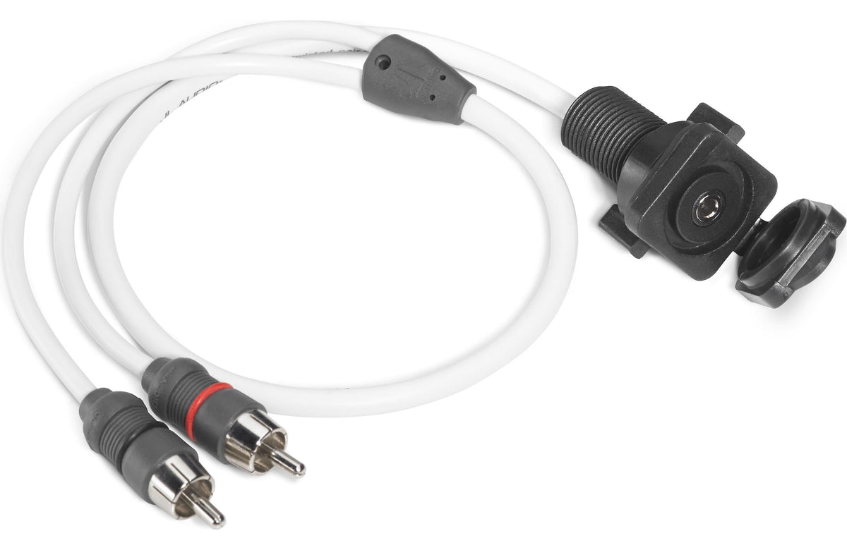 JL Audio XMD-3.5MM-PNL Marine Panel-Mount 3.5mm AUX Audio Input with Dual RCA Cable (010-13564-00)