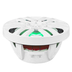 DS18 NXL-8 HYDRO 8" 125W RMS 4-Ohm 2-Way Marine Coaxial Speakers with RGB LED Lighting, White Composite Grilles, Pair