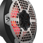 DS18 NXL-6M/BK HYDRO 6.5" 100W RMS 4-Ohm 2-Way Marine Coaxial Speakers with RGB LED Lighting, Black Metal-Mesh Grilles, Pair