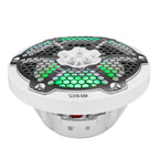 DS18 NXL-8M/WH HYDRO 8" 125W RMS 2-Way Marine Speakers with RGB LED Lighting & Stainless-Steel Mesh Grilles, White, Pair