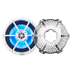 DS18 NXL-8M/WH HYDRO 8" 125W RMS 2-Way Marine Speakers with RGB LED Lighting & Stainless-Steel Mesh Grilles, White, Pair