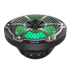 DS18 NXL-8M/BK HYDRO 8" 125W RMS 4-Ohm 2-Way Marine Coaxial Speakers with RGB LED Lighting, Black Metal-Mesh Grilles, Pair