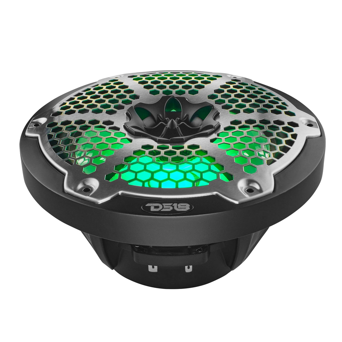 DS18 NXL-8M/BK HYDRO 8" 125W RMS 4-Ohm 2-Way Marine Coaxial Speakers with RGB LED Lighting, Black Metal-Mesh Grilles, Pair