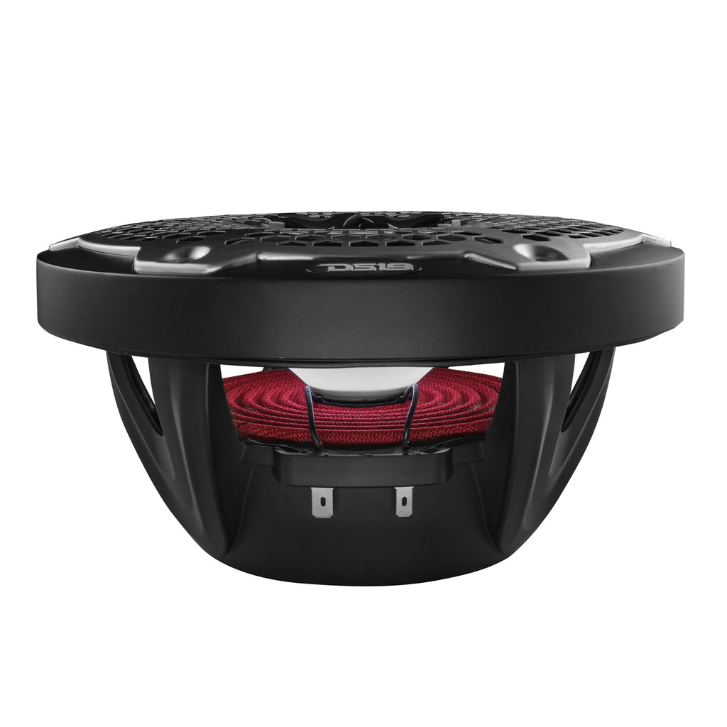DS18 NXL-8M/BK HYDRO 8" 125W RMS 4-Ohm 2-Way Marine Coaxial Speakers with RGB LED Lighting, Black Metal-Mesh Grilles, Pair