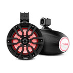 DS18 NXL-X8TP/BK HYDRO 8" 125W RMS Marine Tower Speakers, RGB LED Lighting, Black, Pair