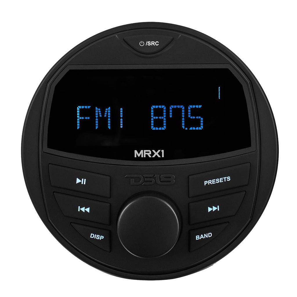 DS18 MRX1 HYDRO Marine & Powersports Digital Media Receiver with Bluetooth, 2.75" LCD, 1-Zone Audio, 4 x 40W Max