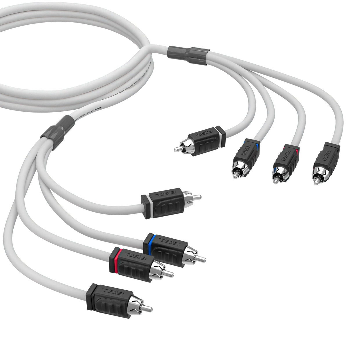 DS18 MOFCR-6FT.4CH HYDRO 6 ft 4-Channel Tinned OFC Marine RCA Interconnect Cable, White