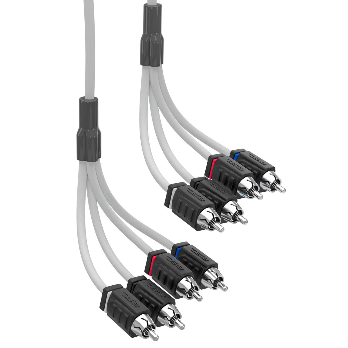 DS18 MOFCR-6FT.4CH HYDRO 6 ft 4-Channel Tinned OFC Marine RCA Interconnect Cable, White