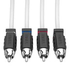 DS18 MOFCR-6FT.4CH HYDRO 6 ft 4-Channel Tinned OFC Marine RCA Interconnect Cable, White