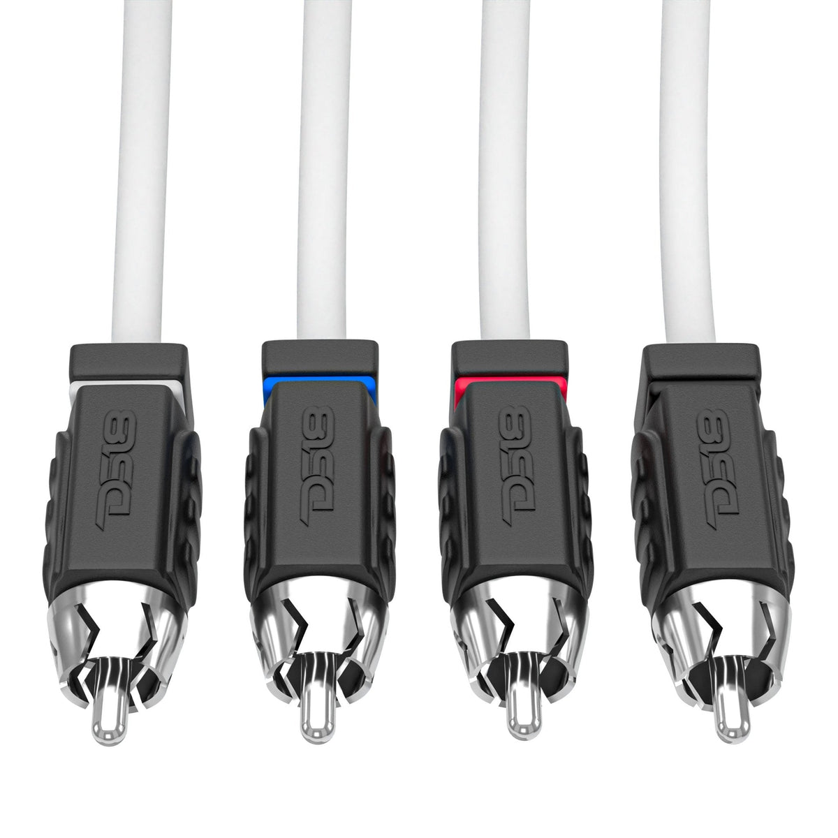 DS18 MOFCR-6FT.4CH HYDRO 6 ft 4-Channel Tinned OFC Marine RCA Interconnect Cable, White