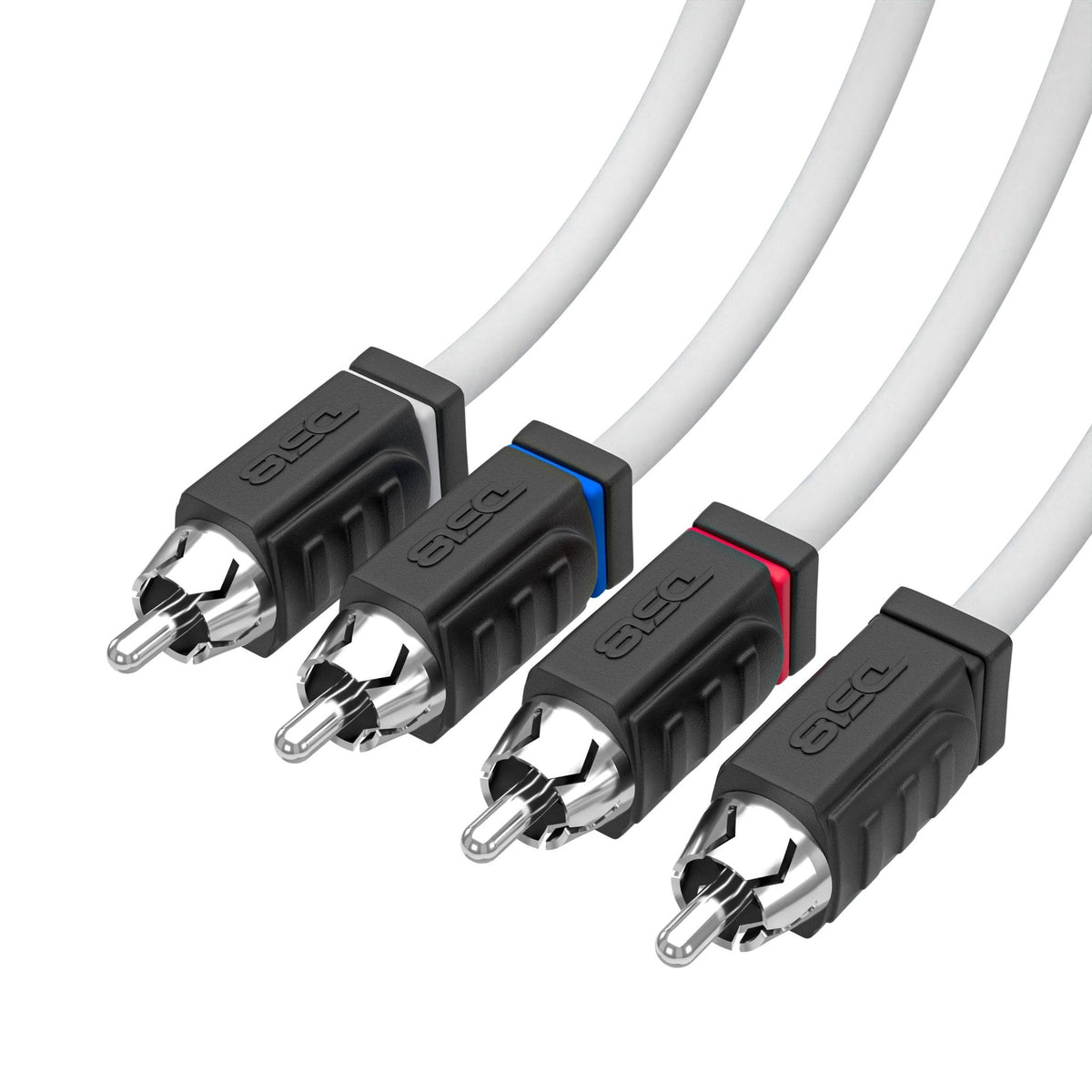 DS18 MOFCR-6FT.4CH HYDRO 6 ft 4-Channel Tinned OFC Marine RCA Interconnect Cable, White