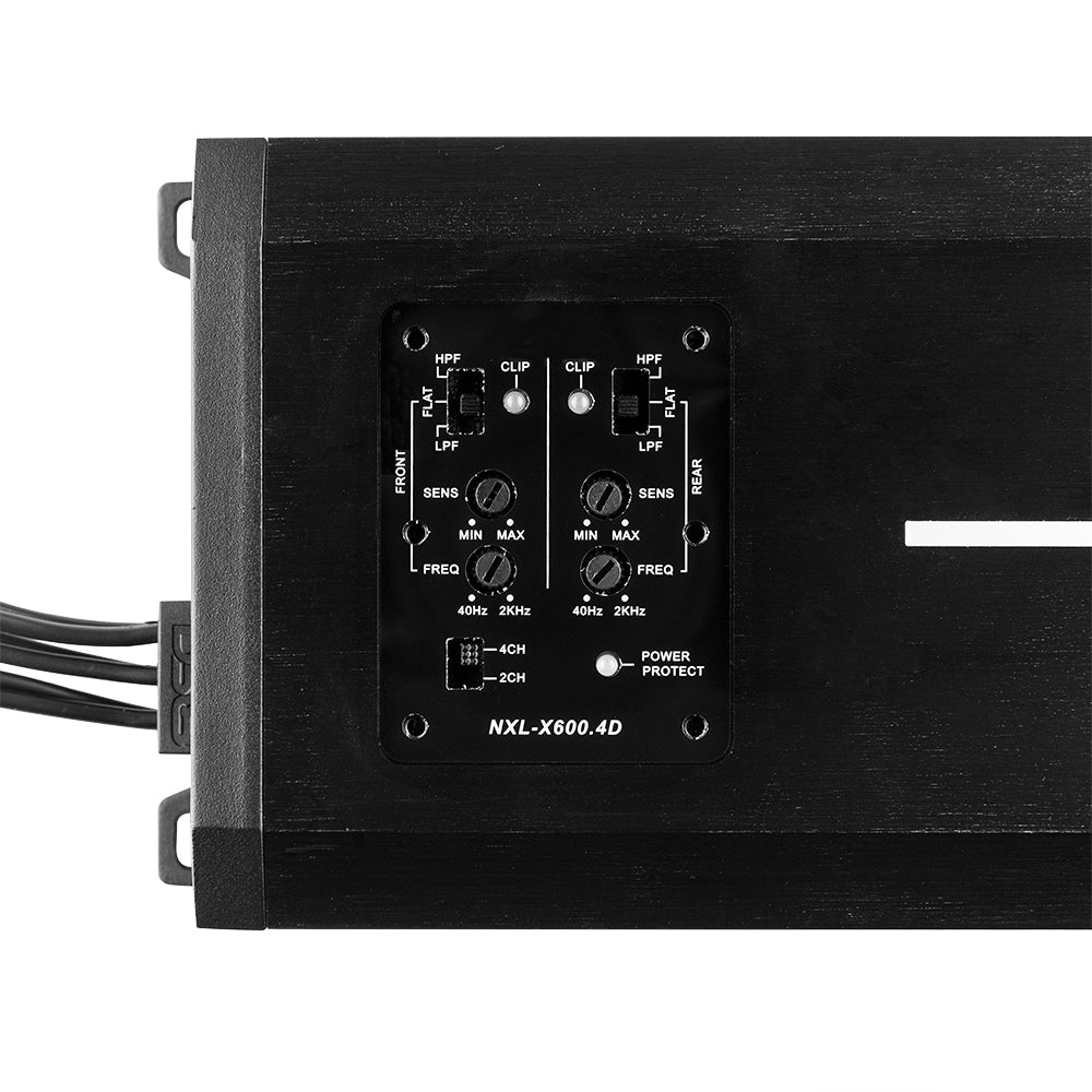 DS18 NXL-X600.4D HYDRO 4-Channel Full-Range Class D Marine & Powersports Amplifier, IP67, 4 x 150W RMS @ 4 ohms