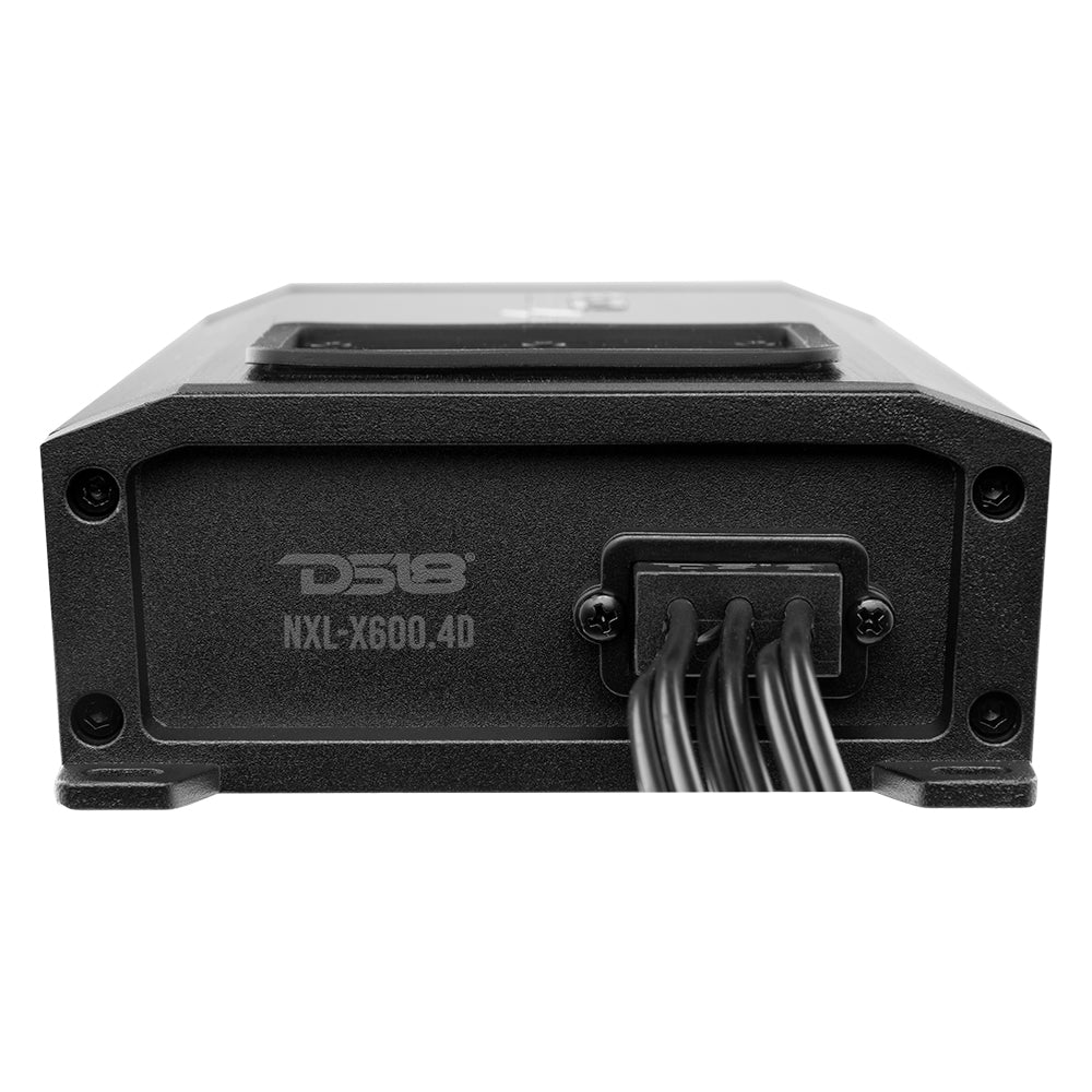 DS18 NXL-X600.4D HYDRO 4-Channel Full-Range Class D Marine & Powersports Amplifier, IP67, 4 x 150W RMS @ 4 ohms