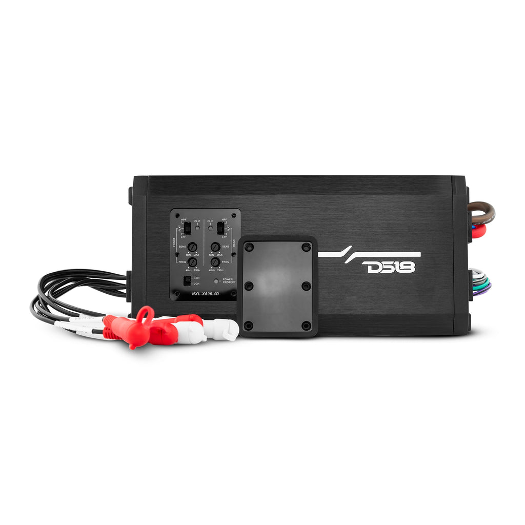 DS18 NXL-X600.4D HYDRO 4-Channel Full-Range Class D Marine & Powersports Amplifier, IP67, 4 x 150W RMS @ 4 ohms