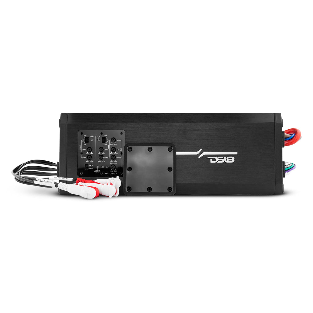 DS18 NXL-X1200.5D HYDRO 5-Channel Full-Range & Subwoofer Class D Marine & Powersports Amplifier, 4 x 150W RMS at 4 ohms + 600W RMS subwoofer at 2 ohms, IP67