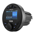 DS18 MRX100 HYDRO Round Marine & Powersports Digital Media Receiver with Bluetooth, 3" color TFT, 2-Zone Audio, 4 x 50W Max