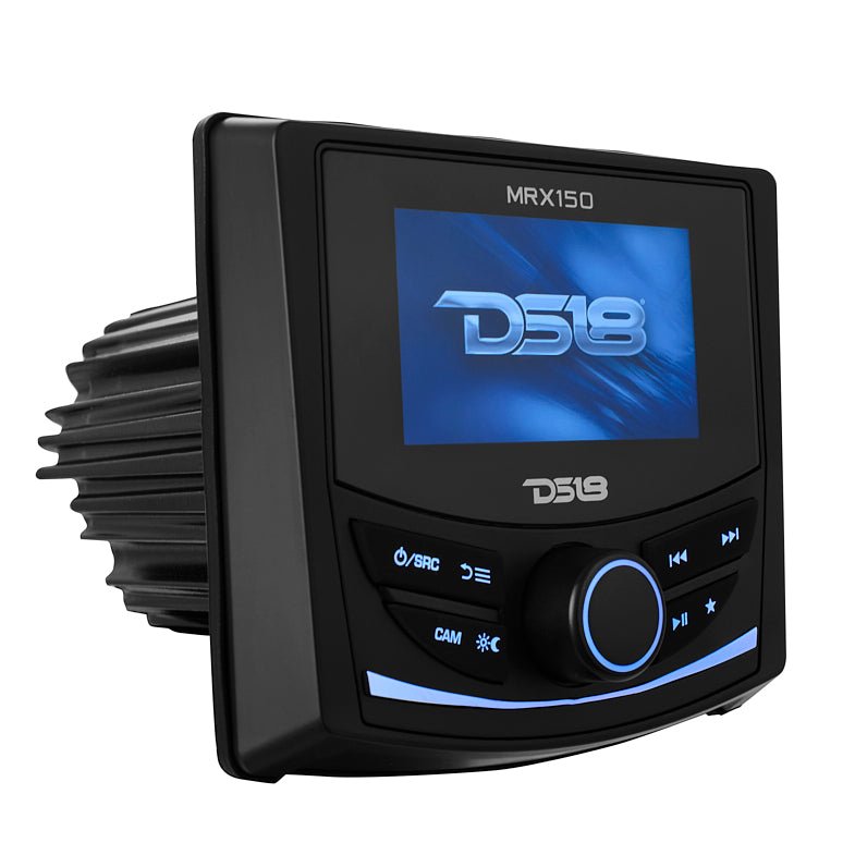 DS18 MRX150 HYDRO Square Marine & Powersports Digital Media Receiver with Bluetooth, 3" color TFT, 2-Zone Audio, 4 x 50W Max