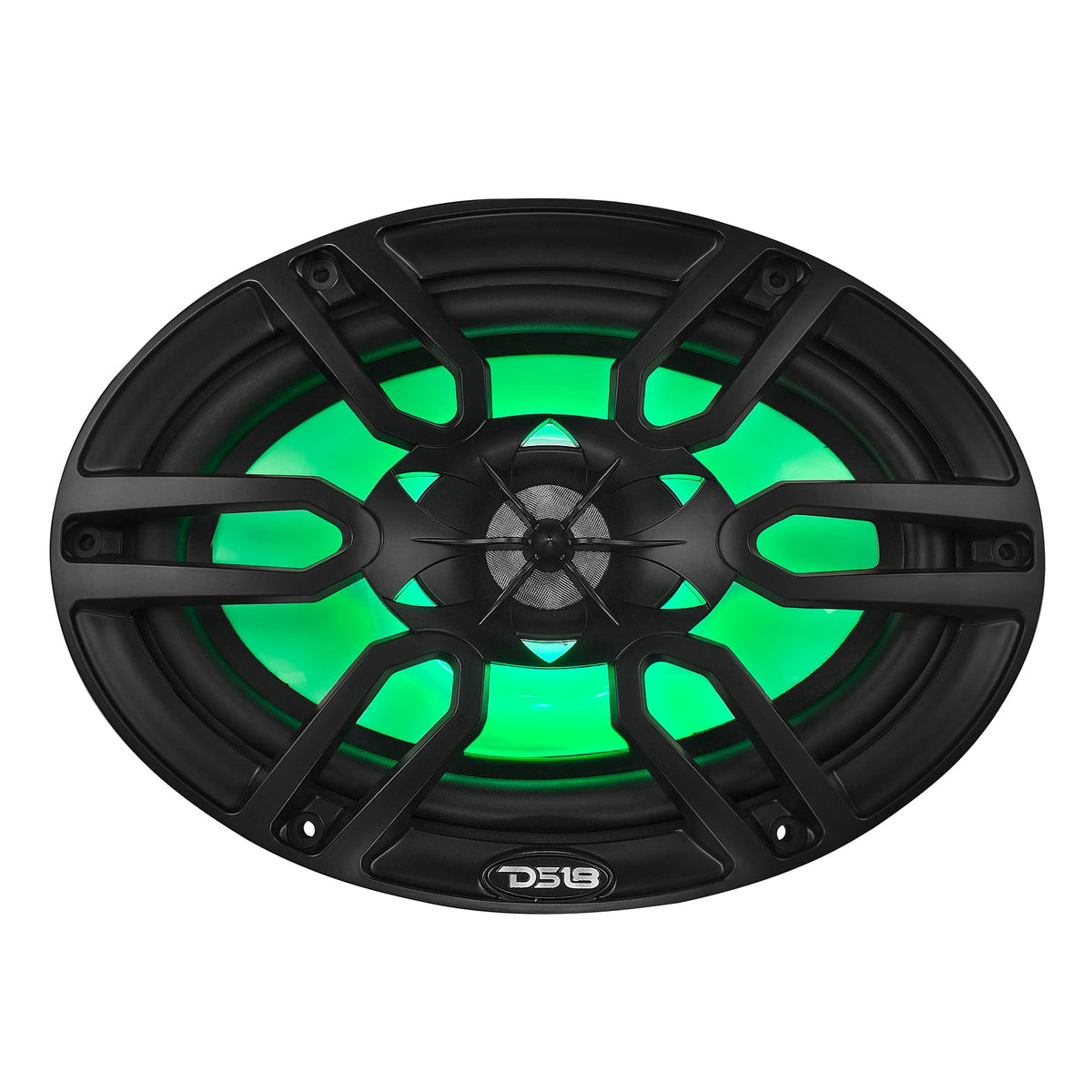 DS18 NXL-69/BK HYDRO 6 x 9" 125W RMS 4-Ohm 2-Way Marine Coaxial Speakers with RGB LED Lighting, Black Composite Grilles, Pair