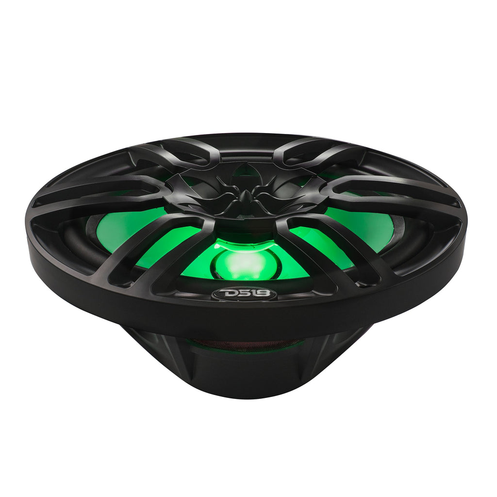 DS18 NXL-69/BK HYDRO 6 x 9" 125W RMS 4-Ohm 2-Way Marine Coaxial Speakers with RGB LED Lighting, Black Composite Grilles, Pair
