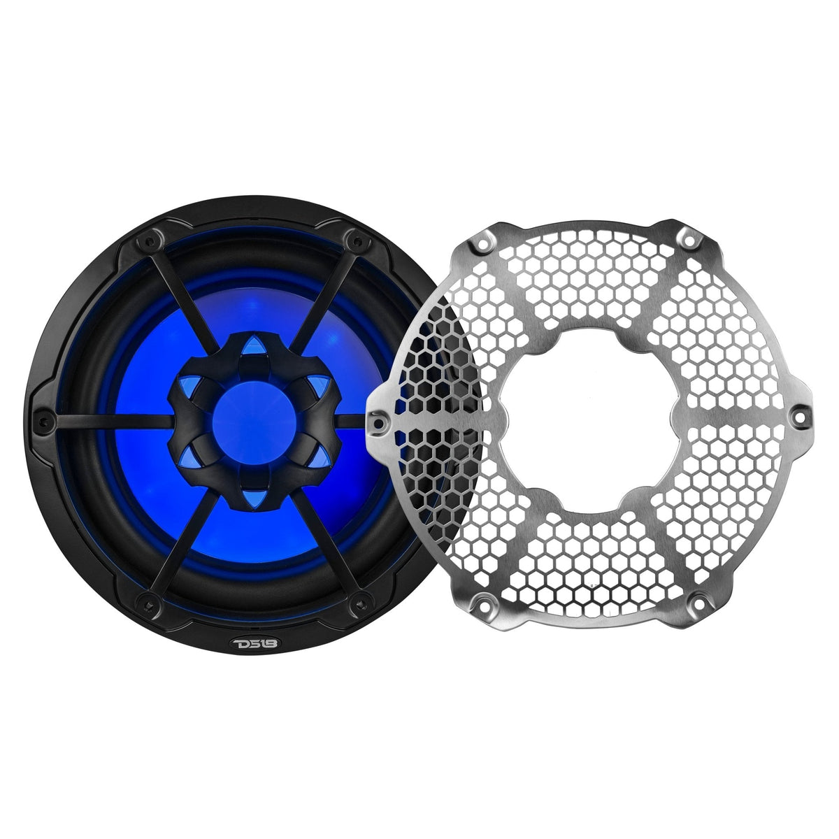 DS18 NXL-10SUB/BK HYDRO 10" 300W RMS 4-Ohm Marine Subwoofer with RGB LED Lighting, Black