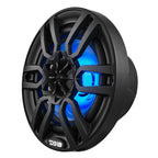 DS18 NXL-6/BK HYDRO 6.5" 100W RMS 4-Ohm 2-Way Marine Coaxial Speakers with RGB LED Lighting, Matte Black Composite Grilles, Pair