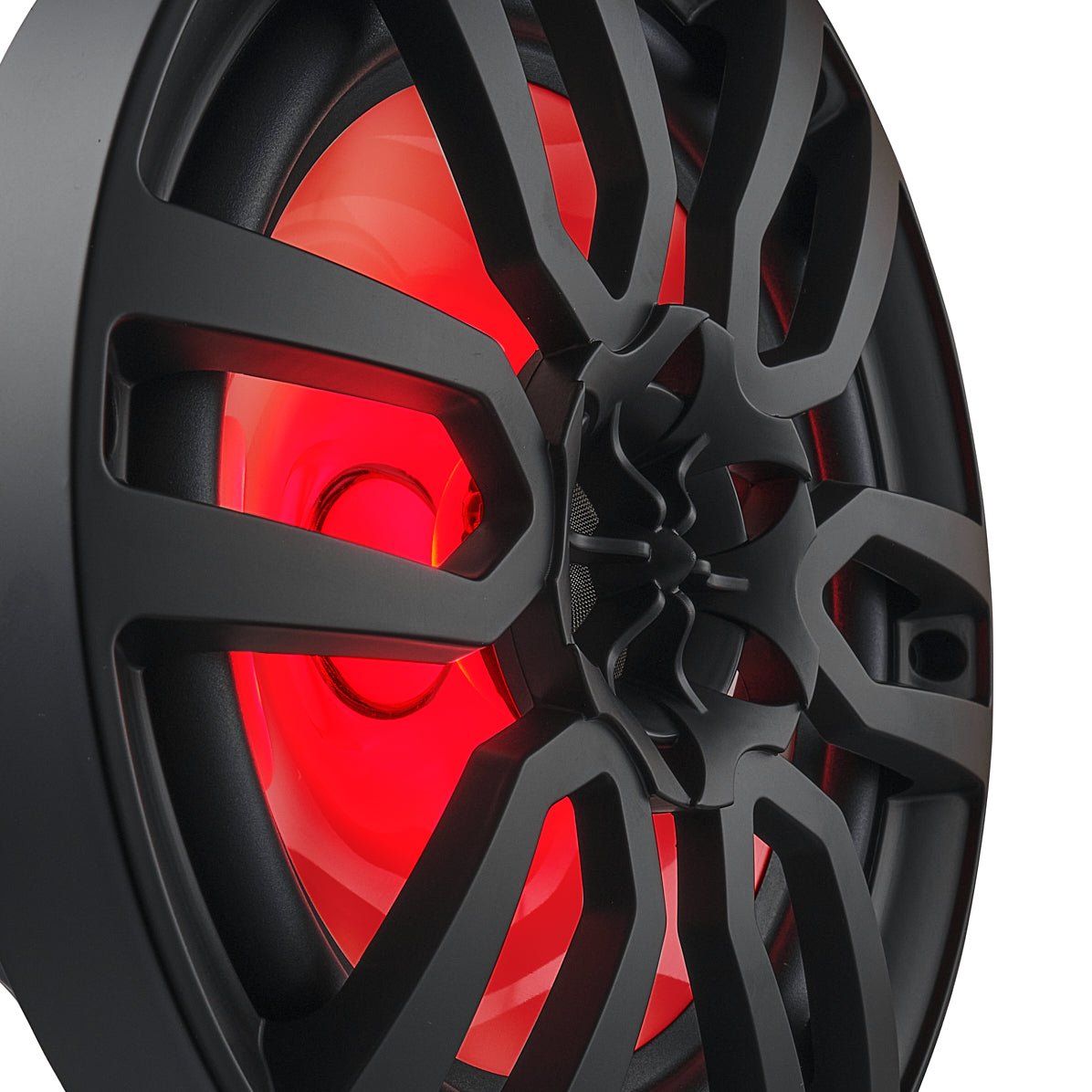 DS18 NXL-8/BK HYDRO 8" 125W RMS 4-Ohm 2-Way Marine Coaxial Speakers with RGB LED Lighting, Matte Black Composite Grilles, Pair