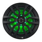 DS18 NXL-8/BK HYDRO 8" 125W RMS 4-Ohm 2-Way Marine Coaxial Speakers with RGB LED Lighting, Matte Black Composite Grilles, Pair