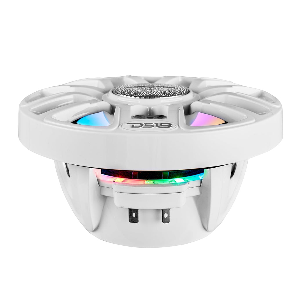 DS18 NXL-IQ6/WH HYDRO NXL-IQ 6.5" 150W RMS 2-Way Marine Speakers with Digital LED Lighting & Bullet Tweeters, White, Pair