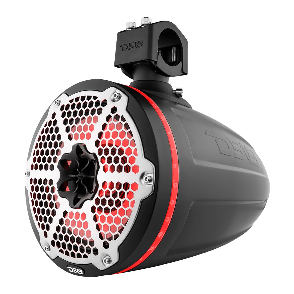 DS18 NXL-X8TPNEO/BK HYDRO 8" 180W RMS Neodymium Marine Tower Speakers with Passive Radiators, RGB LED Lighting, Black, Pair