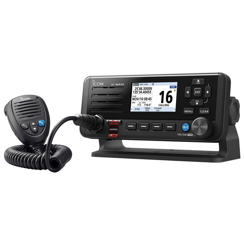 Icom IC-M430 25W Fixed-Mount VHF Marine Radio with Class D DSC, Built-In GPS, Color Display & NMEA 2000 (M430 11 USA)