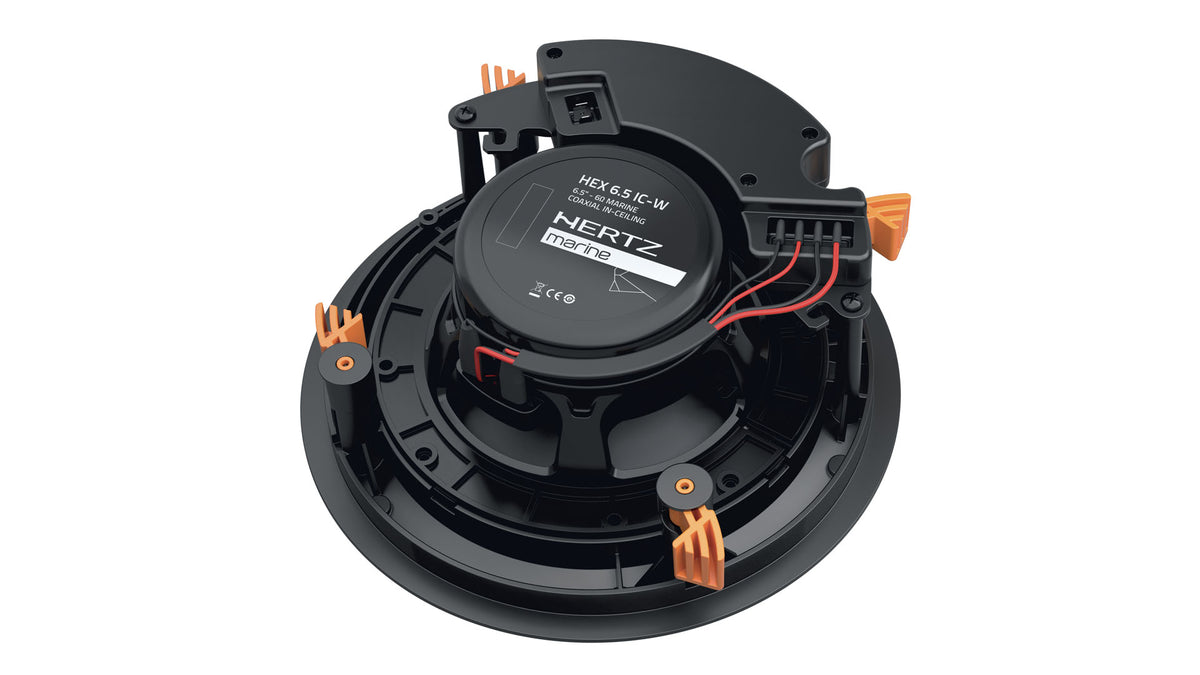 Hertz HEX 6.5 IC-W 6.5" 50W RMS 6-Ohm Marine In-Ceiling Coaxial Speaker with White Magnetic Grille, Each (78040385)