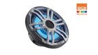 Hertz HEX 6.5 S-LD-G 6.5" 50W RMS 4-Ohm Marine Sport Coaxial Speakers with RGB LED Lighting, Grey, Pair (78040375)