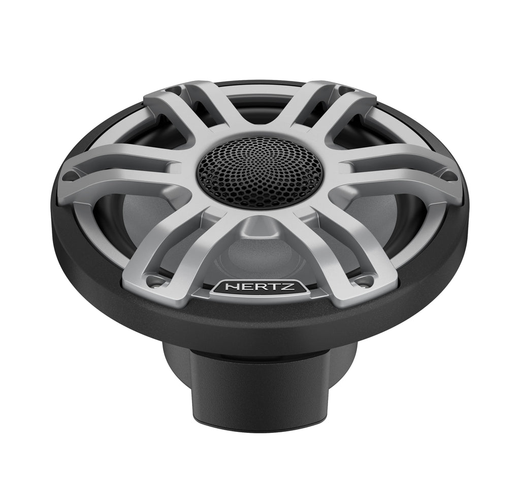 Hertz HMX 7.7 S-LD-G.2 7.7" 100W RMS 4-Ohm 2-Way Marine Coaxial Speakers with RGB LED Lighting, Sport Gray Grilles, Pair (78040333)